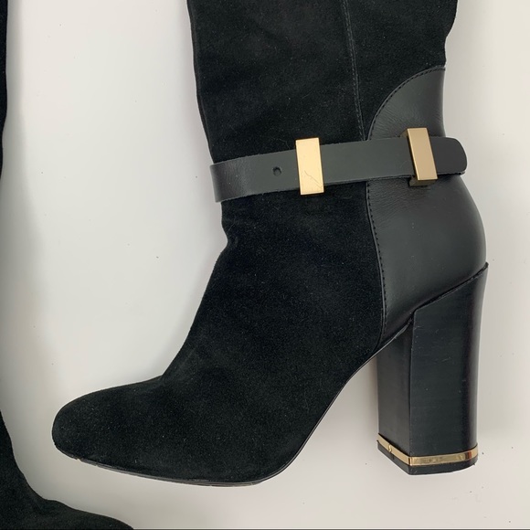 Hal Rubenstein Knee-High block Heeled Suede Boots - Picture 4 of 11